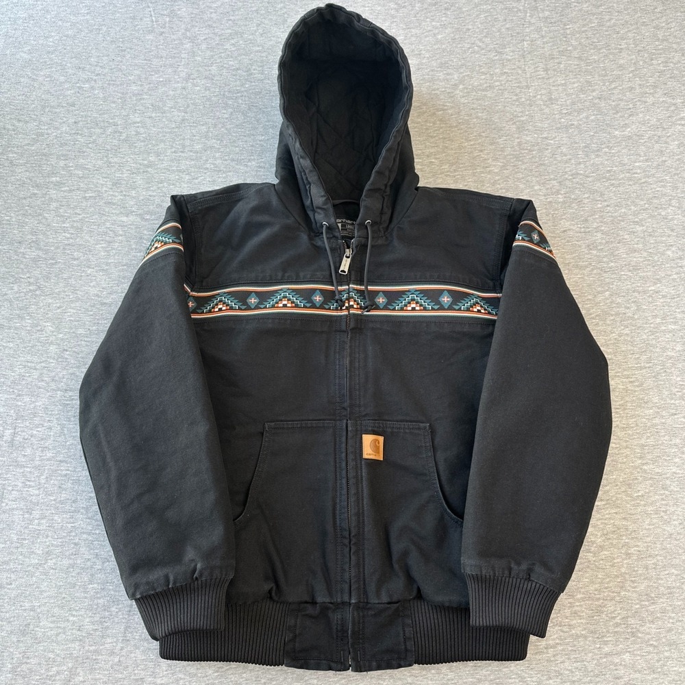 Carhartt BLACK Montana Loose Fit Aztec Duck Active Jacket Size L